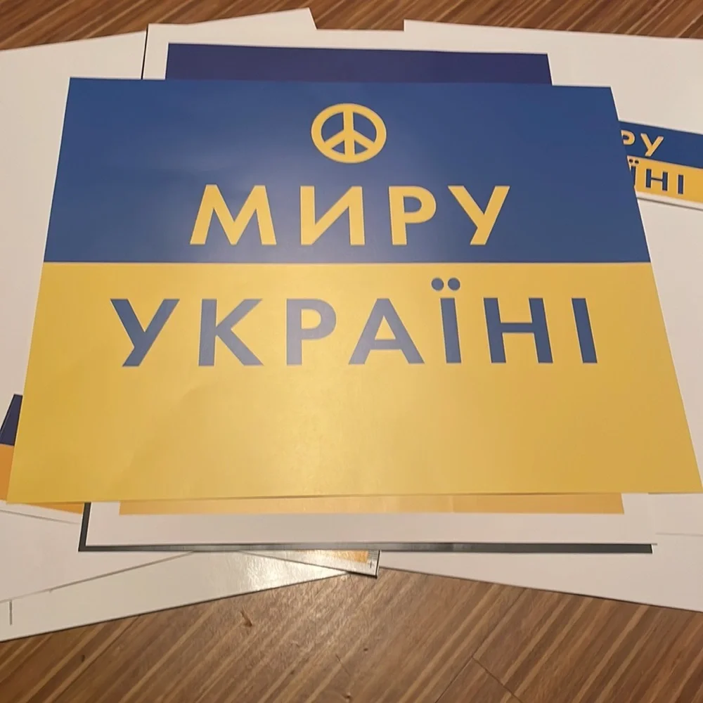 10-piece new Ukrainian peace posters and bumper stickers